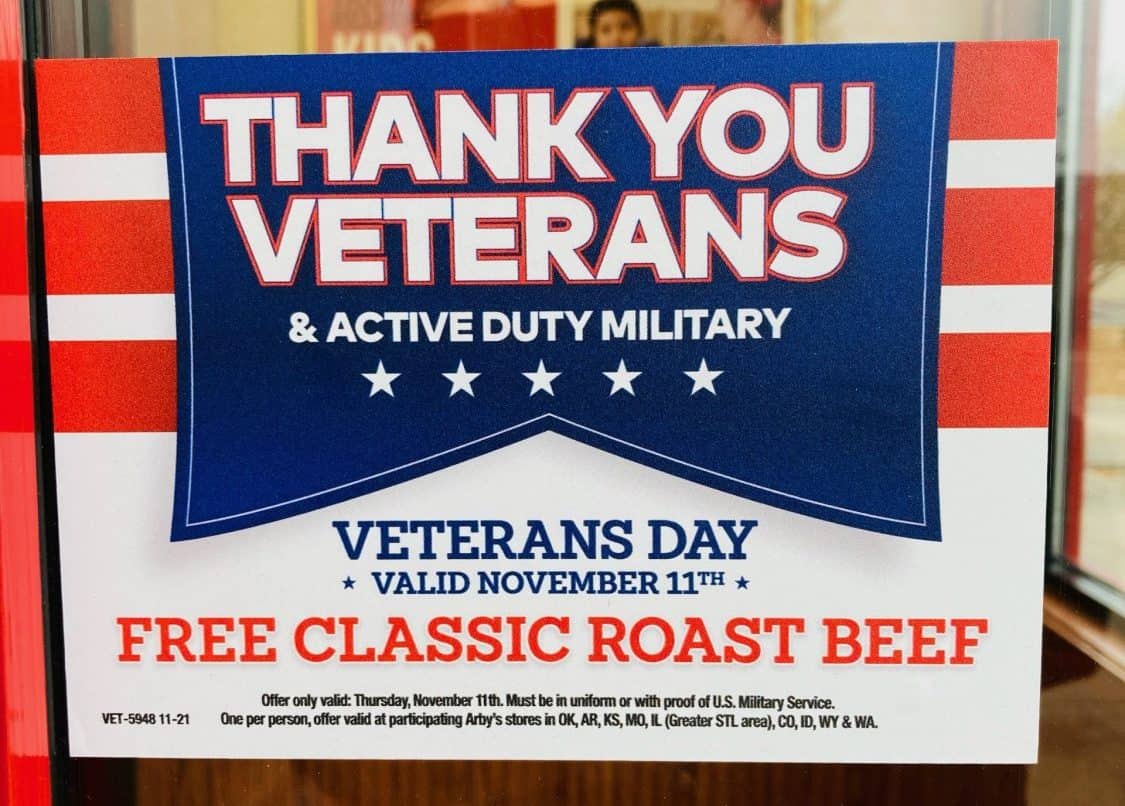 arbys veterans day Mile High on the Cheap