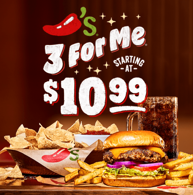 Updated! Chili's Offers Tasty Savings with 3 For Me Special Drink