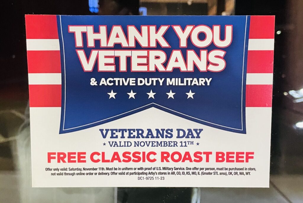 A Few Remain for Today! 95+ Veterans Day 2023 Free Meals, Deals and